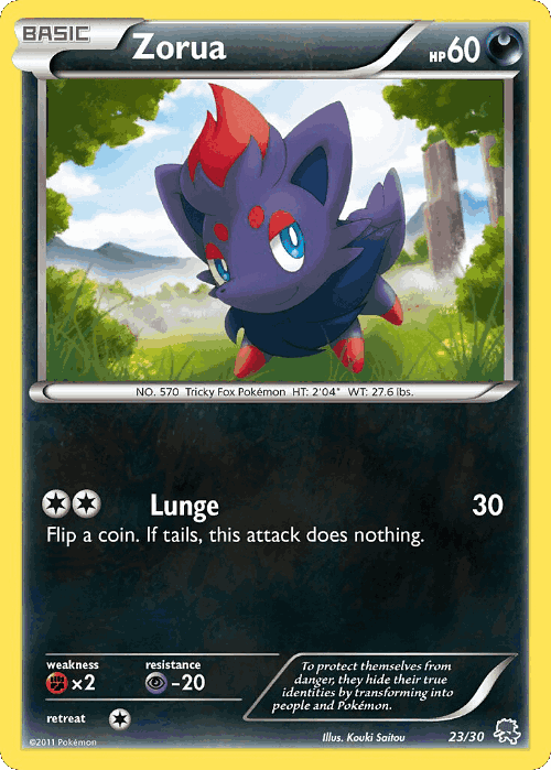 Zorua #23 from BW Trainer Kit Zoroark - Common - Illustrated by Kouki Saitou