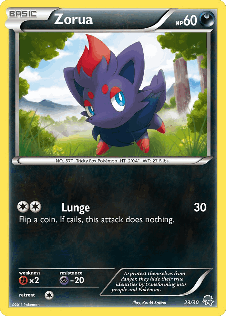 Zorua #23 from BW Trainer Kit Zoroark - Common - Illustrated by Kouki Saitou