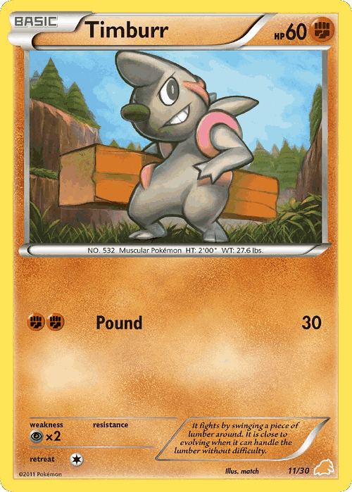 Timburr Pokémon TCG card art
