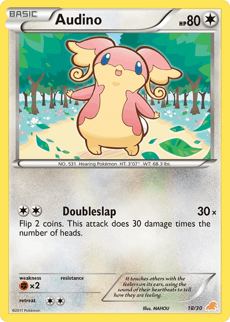 Audino #18 from BW Trainer Kit Excadrill - Common - Illustrated by MAHOU
