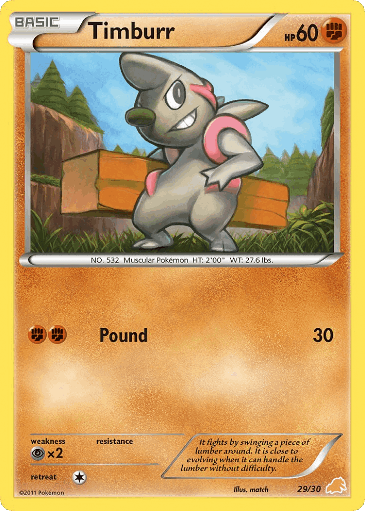 Timburr #29 from BW Trainer Kit Excadrill - Common - Illustrated by match