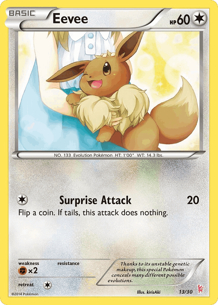 Eevee #13 from XY Trainer Kit Sylveon - Common - Illustrated by kirisAki
