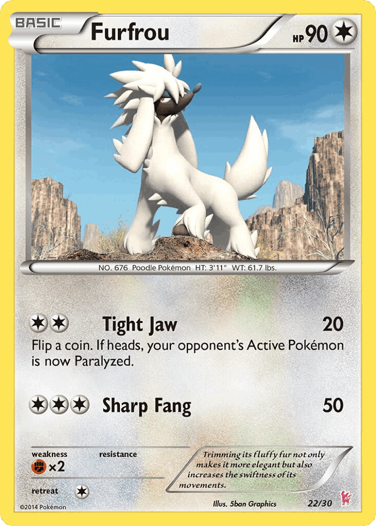 Furfrou #22 from XY Trainer Kit Sylveon - Common - Illustrated by 5ban Graphics
