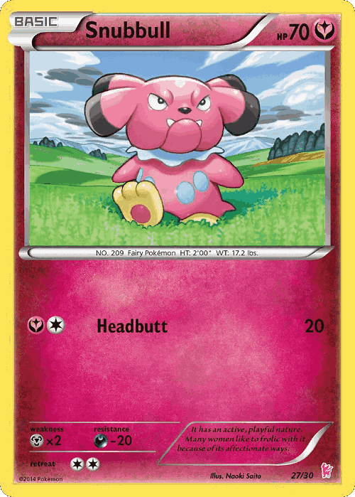 Snubbull #27 from XY Trainer Kit Sylveon - Common - Illustrated by Naoki Saito
