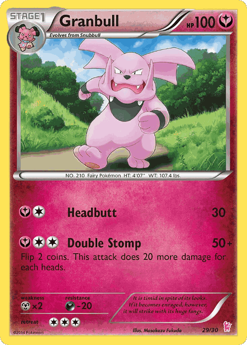 Granbull #29 from XY Trainer Kit Sylveon - Common - Illustrated by Masakazu Fukuda