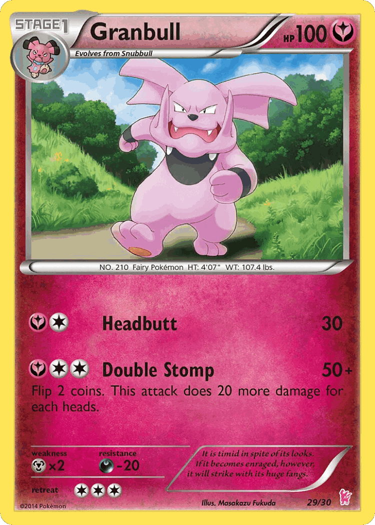 Granbull #29 from XY Trainer Kit Sylveon - Common - Illustrated by Masakazu Fukuda