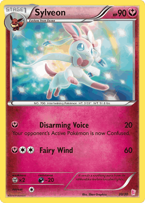 Sylveon #30 from XY Trainer Kit Sylveon - Common - Illustrated by 5ban Graphics