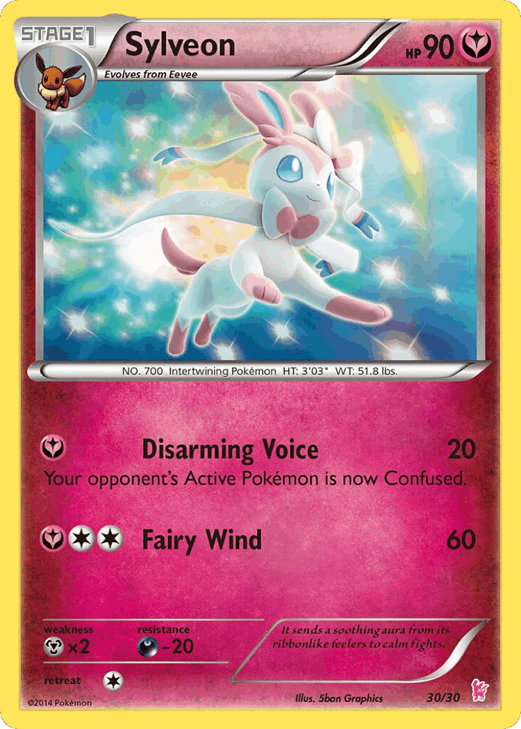 Sylveon #30 from XY Trainer Kit Sylveon - Common - Illustrated by 5ban Graphics