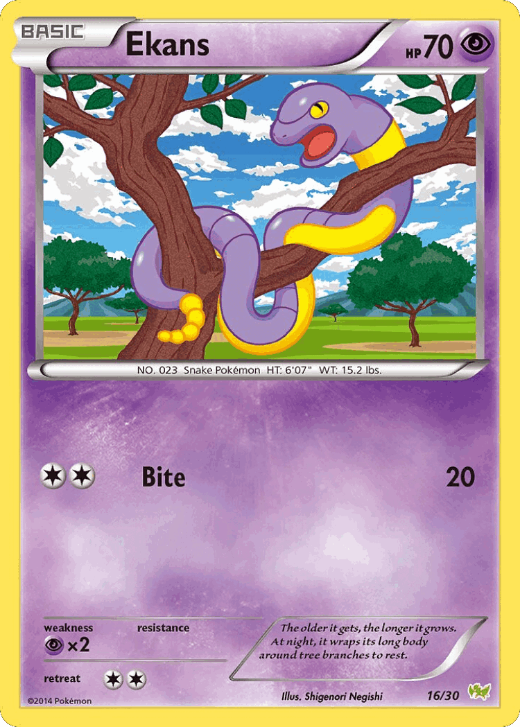 Ekans #16 from XY Trainer Kit Noivern - Common - Illustrated by Shigenori Negishi