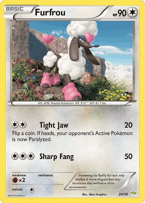 Furfrou Pokémon TCG card art