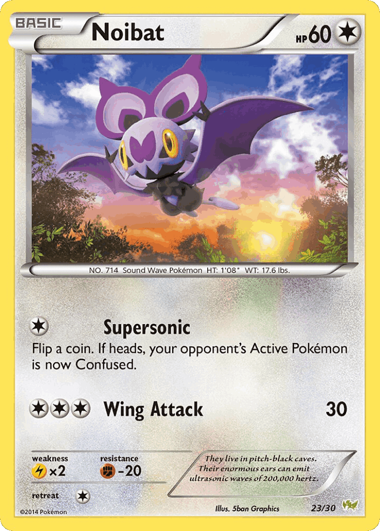 Noibat #23 from XY Trainer Kit Noivern - Common - Illustrated by 5ban Graphics