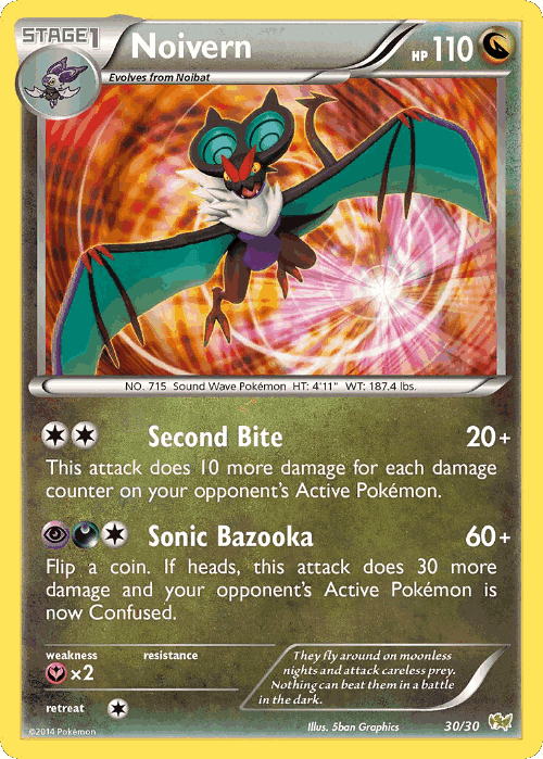 Noivern #30 from XY Trainer Kit Noivern - Common - Illustrated by 5ban Graphics