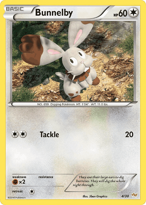 Bunnelby Pokémon TCG card art