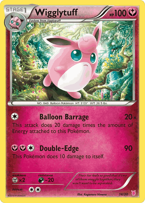 Wigglytuff #14 from XY Trainer Kit Wigglytuff - Common - Illustrated by Kagemaru Himeno