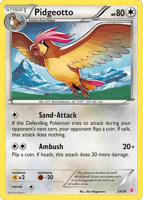 Pidgeotto #23 from XY Trainer Kit Wigglytuff - Common - Illustrated by Shin Nagasawa