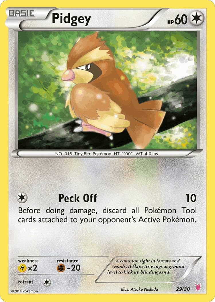 Pidgey #29 from XY Trainer Kit Wigglytuff - Common - Illustrated by Atsuko Nishida