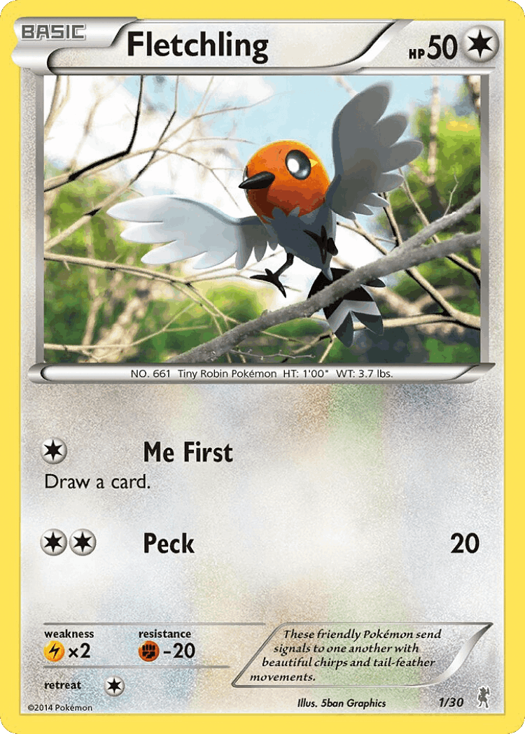 Fletchling #1 from XY Trainer Kit Bisharp - Common - Illustrated by 5ban Graphics