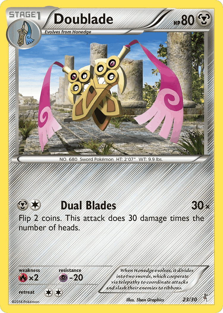 Doublade #23 from XY Trainer Kit Bisharp - Common - Illustrated by 5ban Graphics