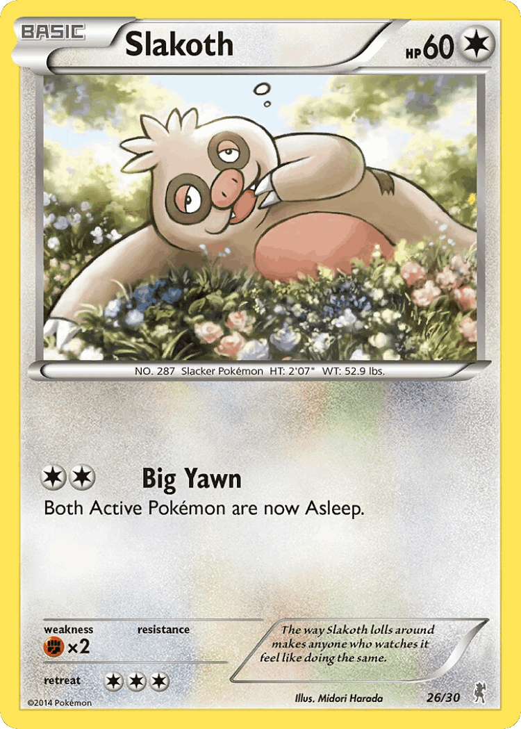 Slakoth #26 from XY Trainer Kit Bisharp - Common - Illustrated by Midori Harada