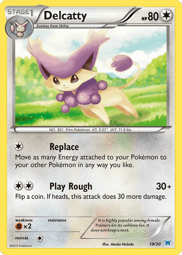 Delcatty #19 from XY Trainer Kit Latios - Common - Illustrated by Atsuko Nishida