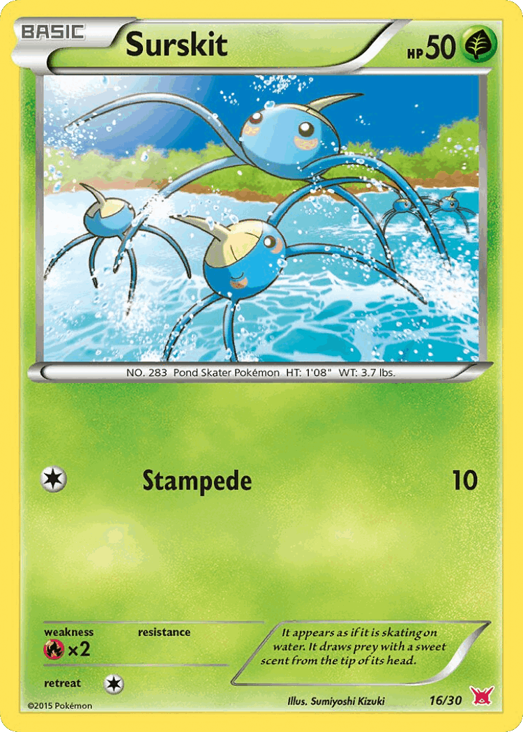 Surskit #16 from XY Trainer Kit Latias - Common - Illustrated by Sumiyoshi Kizuki