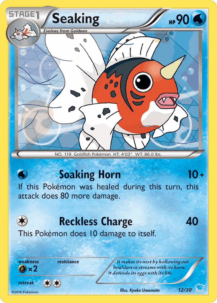 Seaking #12 from XY Trainer Kit Suicune - Common - Illustrated by Kyoko Umemoto