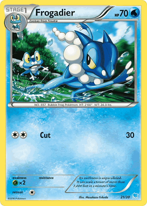Frogadier #21 from XY Trainer Kit Suicune - Common - Illustrated by Masakazu Fukuda