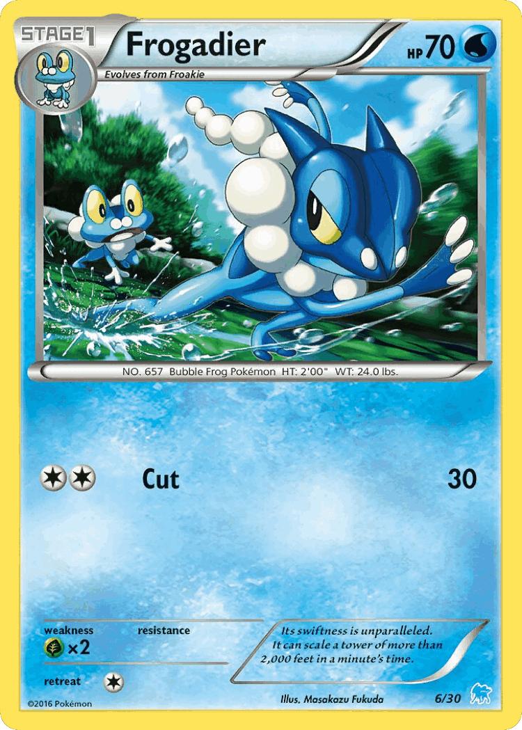 Frogadier #6 from XY Trainer Kit Suicune - Common - Illustrated by Masakazu Fukuda