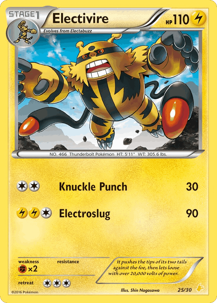 Electivire #25 from XY Trainer Kit Pikachu Libre - Common - Illustrated by Shin Nagasawa