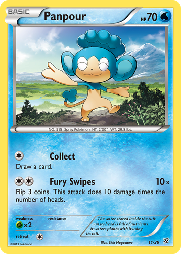Panpour Pokémon TCG card art