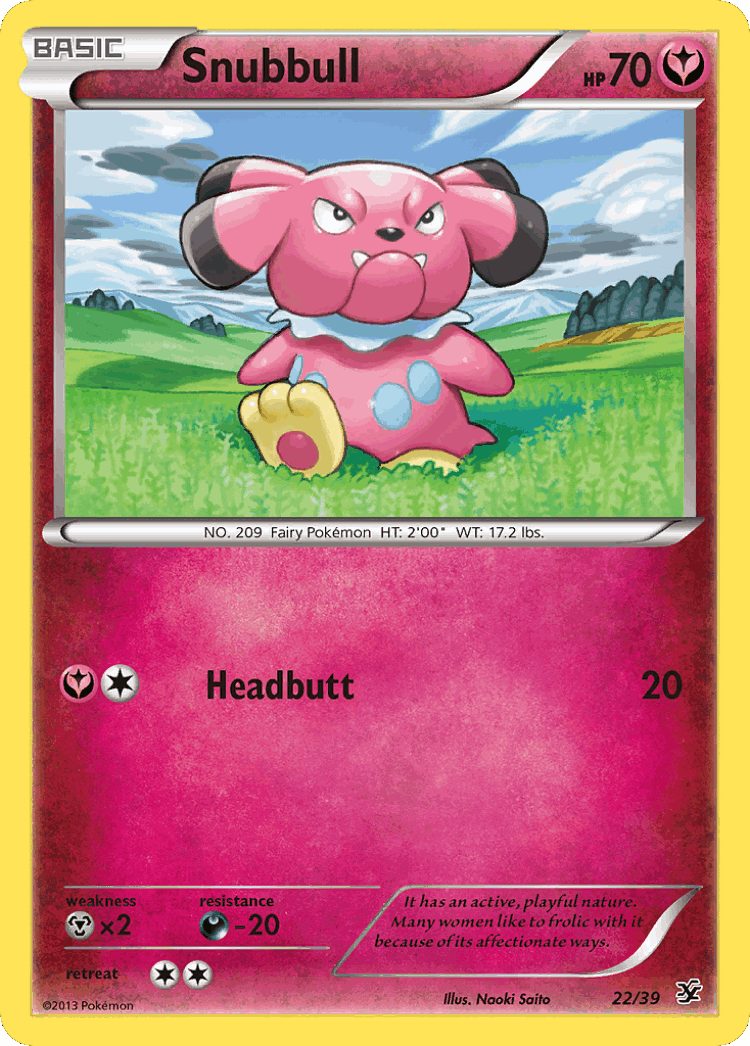 Snubbull #22 from Kalos Starter Set - Illustrated by Naoki Saito
