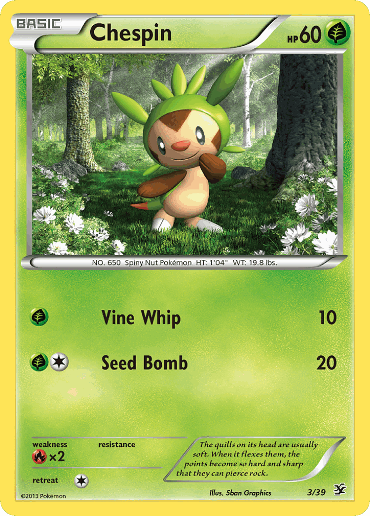 Chespin #3 from Kalos Starter Set - Illustrated by 5ban Graphics