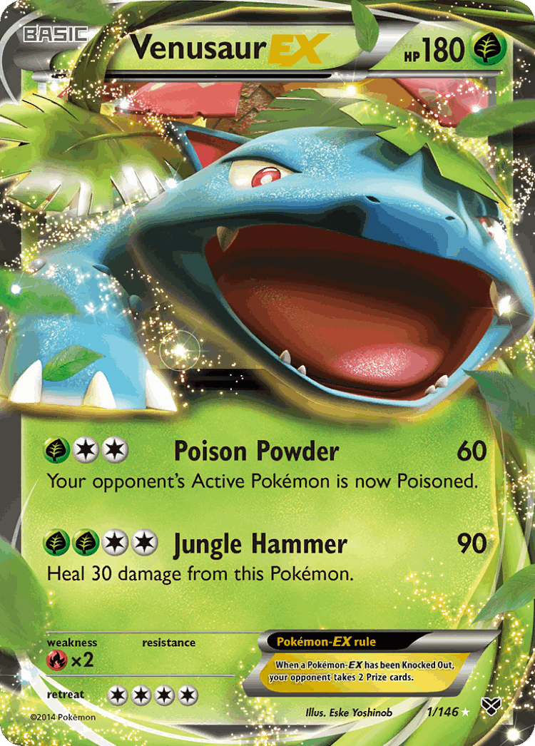Venusaur-EX #1 from XY - Rare Holo EX - Illustrated by Eske Yoshinob