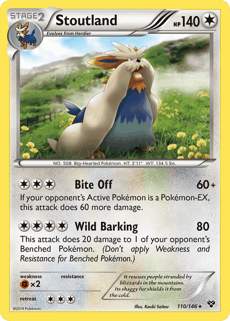 Stoutland #110 from XY - Rare - Illustrated by Kouki Saitou