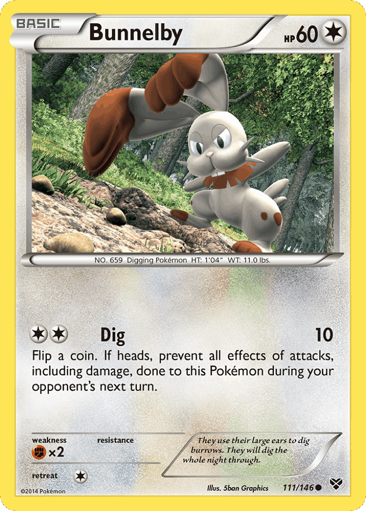 Bunnelby #111 from XY - Common - Illustrated by 5ban Graphics