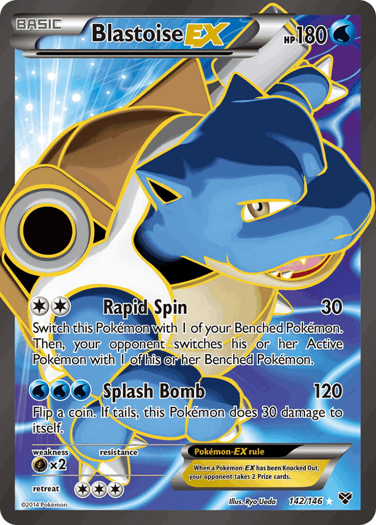Blastoise-EX #142 from XY - Rare Ultra - Illustrated by Ryo Ueda