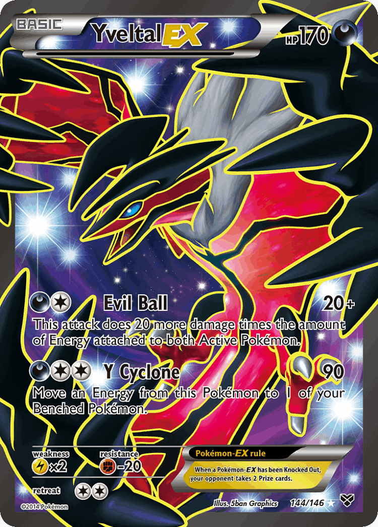 Yveltal-EX #144 from XY - Rare Ultra - Illustrated by 5ban Graphics