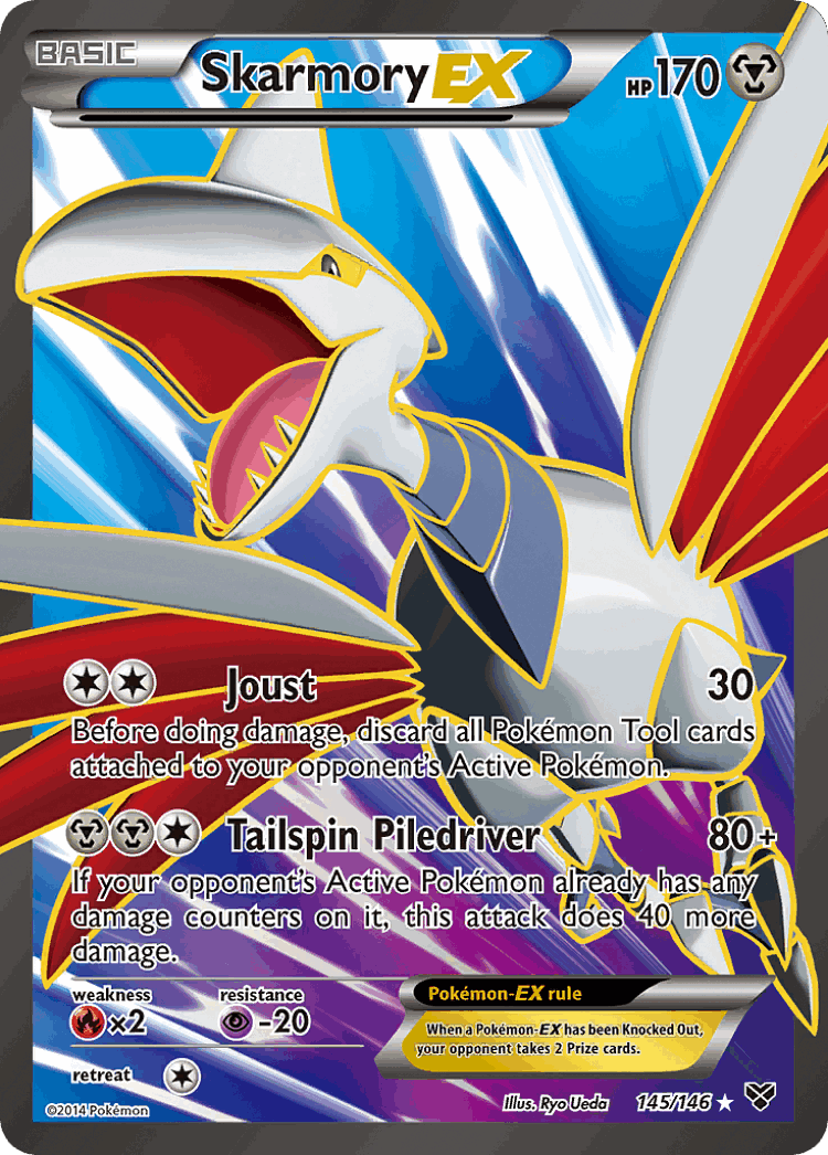Skarmory-EX #145 from XY - Rare Ultra - Illustrated by Ryo Ueda