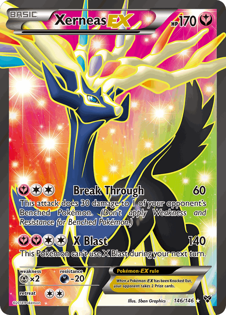 Xerneas-EX #146 from XY - Rare Ultra - Illustrated by 5ban Graphics