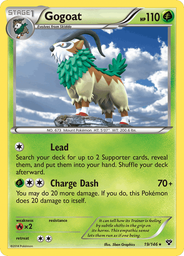 Gogoat #19 from XY - Rare Holo - Illustrated by 5ban Graphics