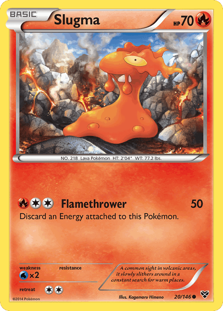 Slugma #20 from XY - Common - Illustrated by Kagemaru Himeno