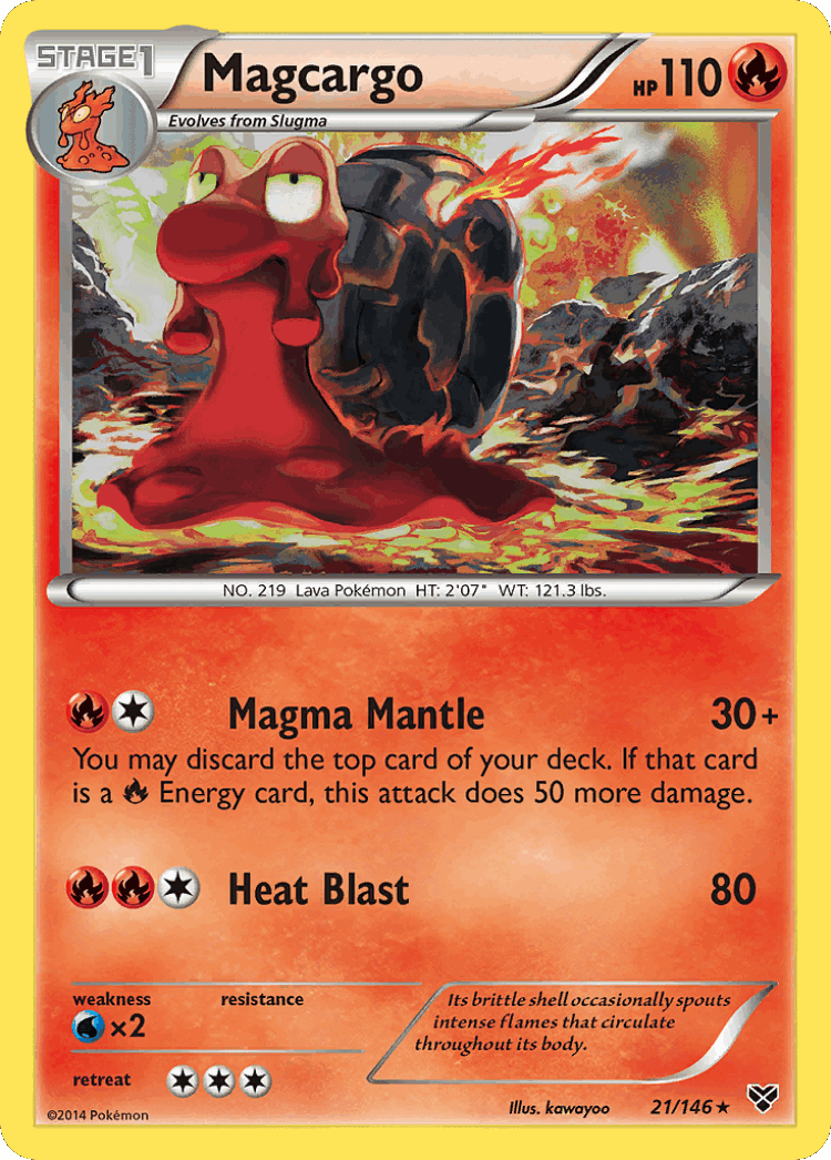 Magcargo #21 from XY - Rare - Illustrated by kawayoo