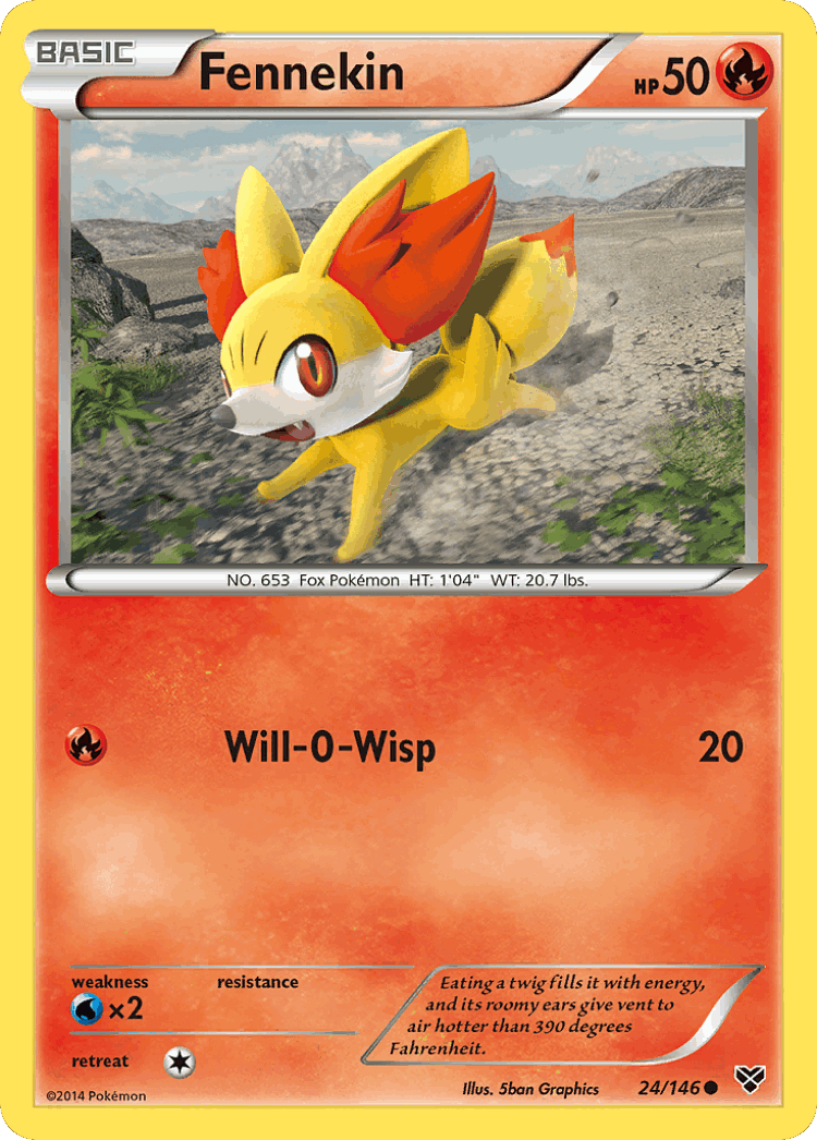 Fennekin #24 from XY - Common - Illustrated by 5ban Graphics