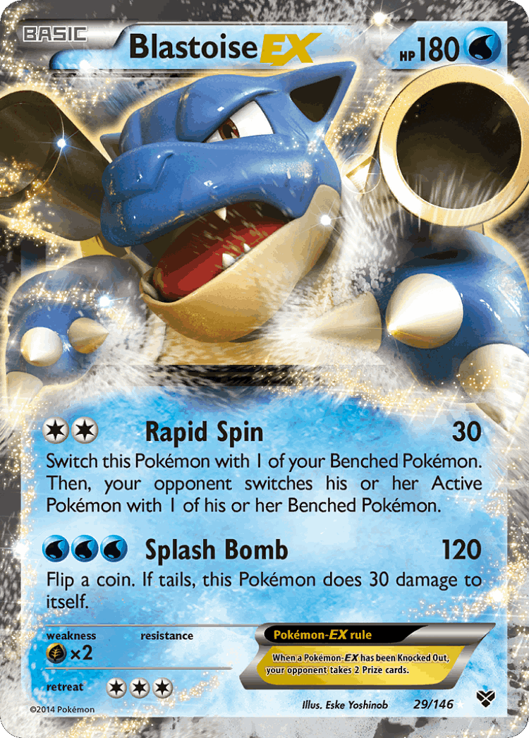 Blastoise-EX #29 from XY - Rare Holo EX - Illustrated by Eske Yoshinob
