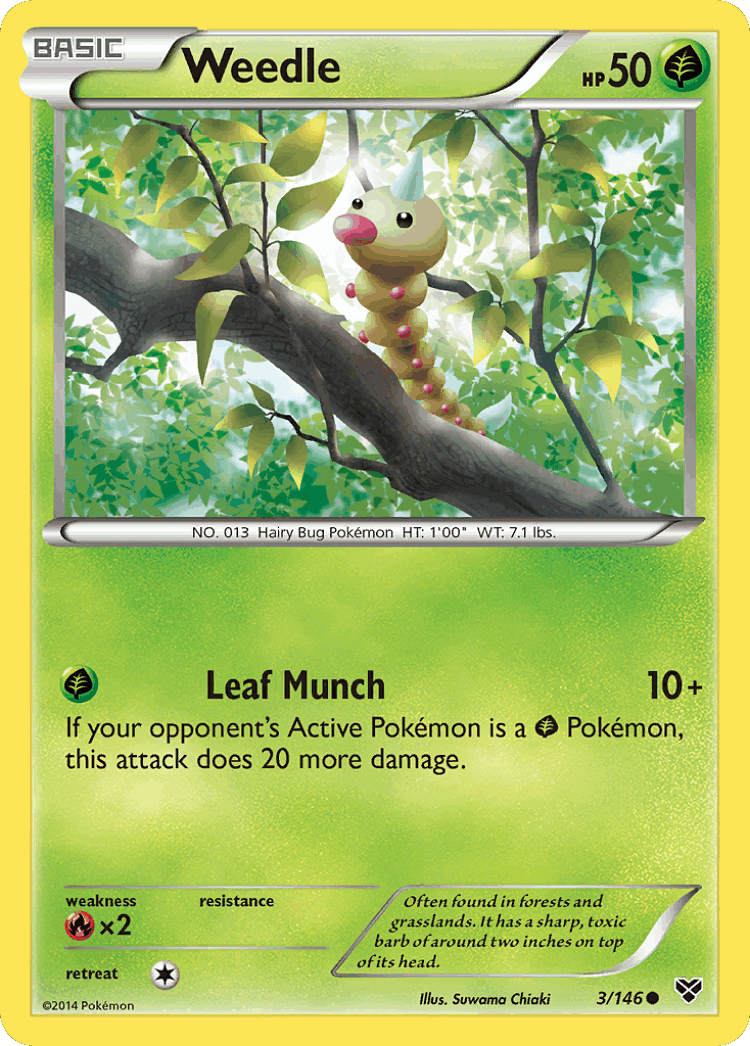 Weedle #3 from XY - Common - Illustrated by Suwama Chiaki