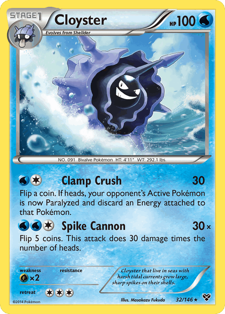 Cloyster #32 from XY - Rare - Illustrated by Masakazu Fukuda