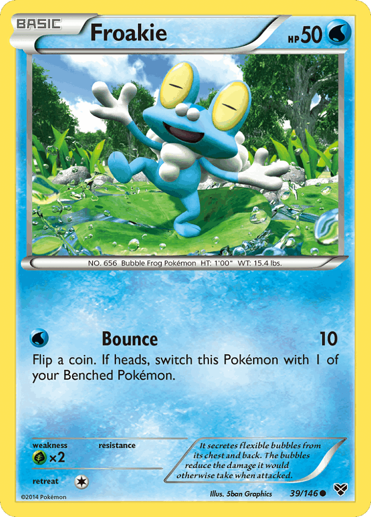 Froakie #39 from XY - Common - Illustrated by 5ban Graphics
