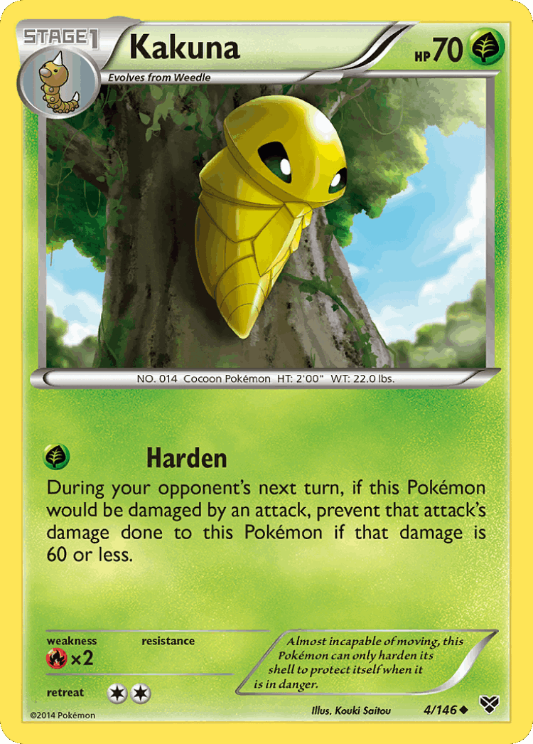 Kakuna #4 from XY - Uncommon - Illustrated by Kouki Saitou