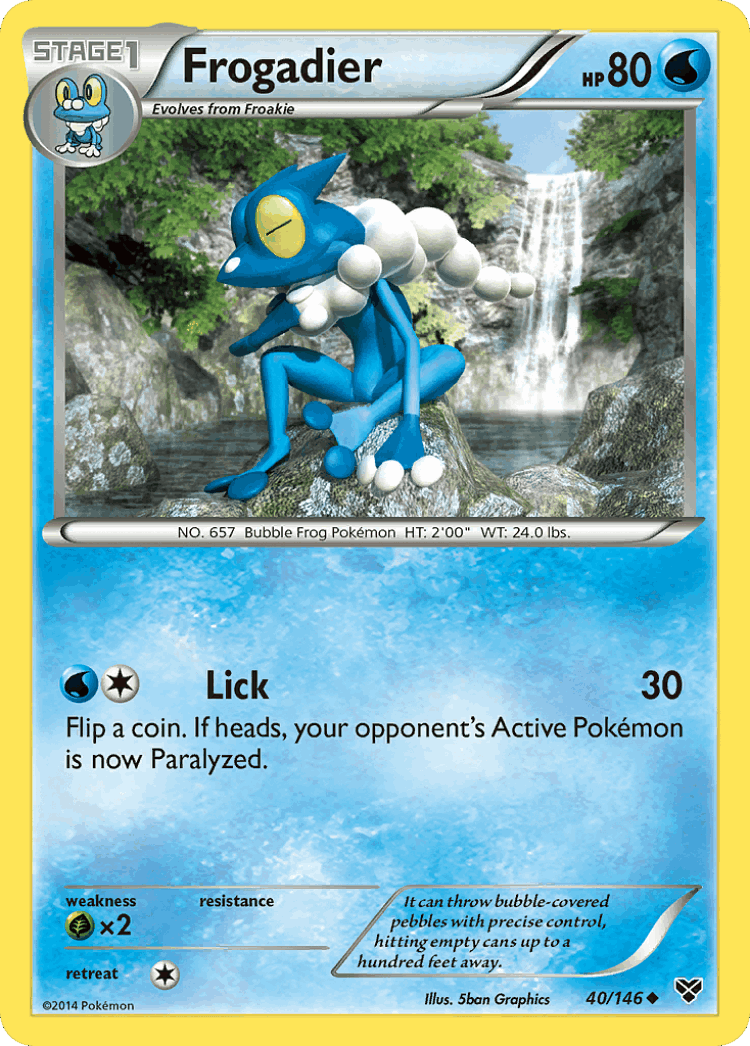 Frogadier #40 from XY - Uncommon - Illustrated by 5ban Graphics
