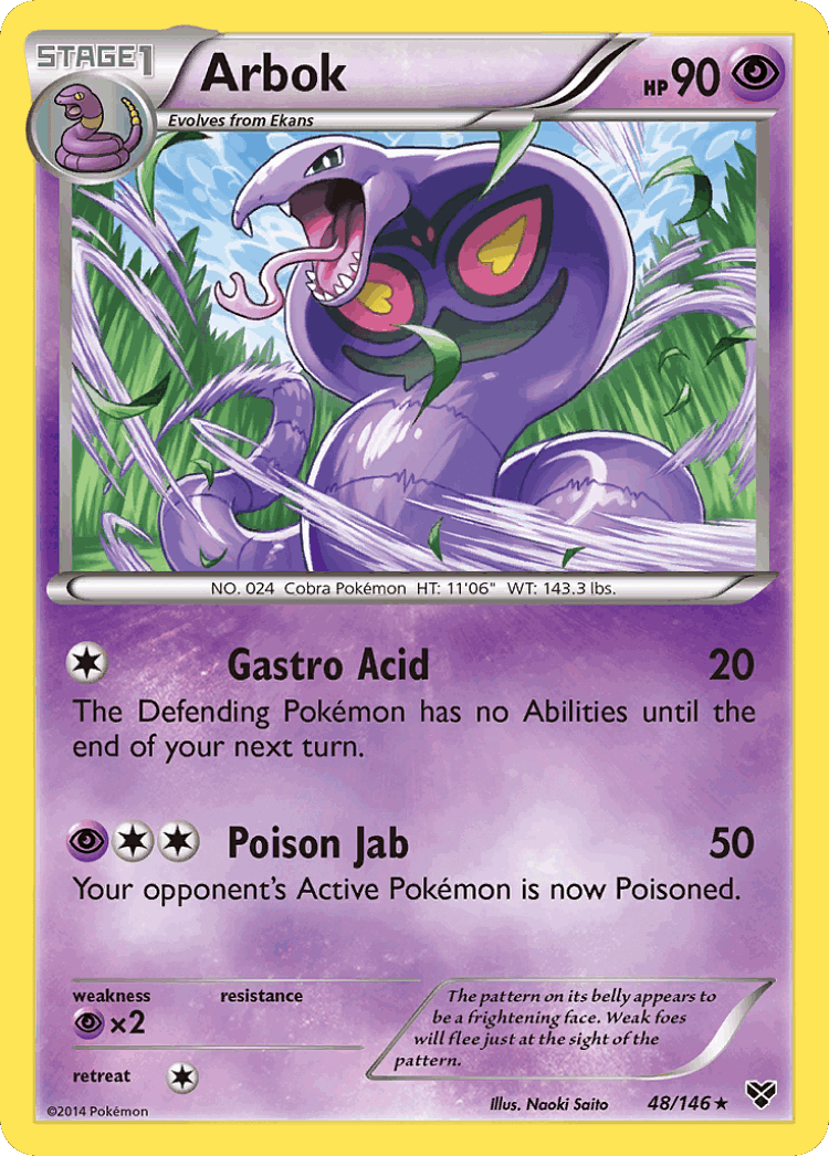 Arbok #48 from XY - Rare - Illustrated by Naoki Saito
